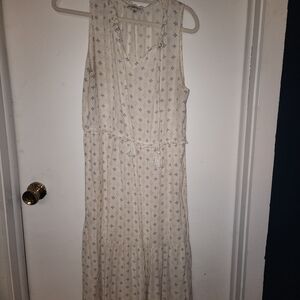 Chic Cream Patterned Maxi Dress